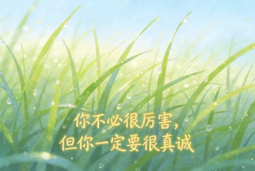 你不必很厉害，但你一定要很真诚